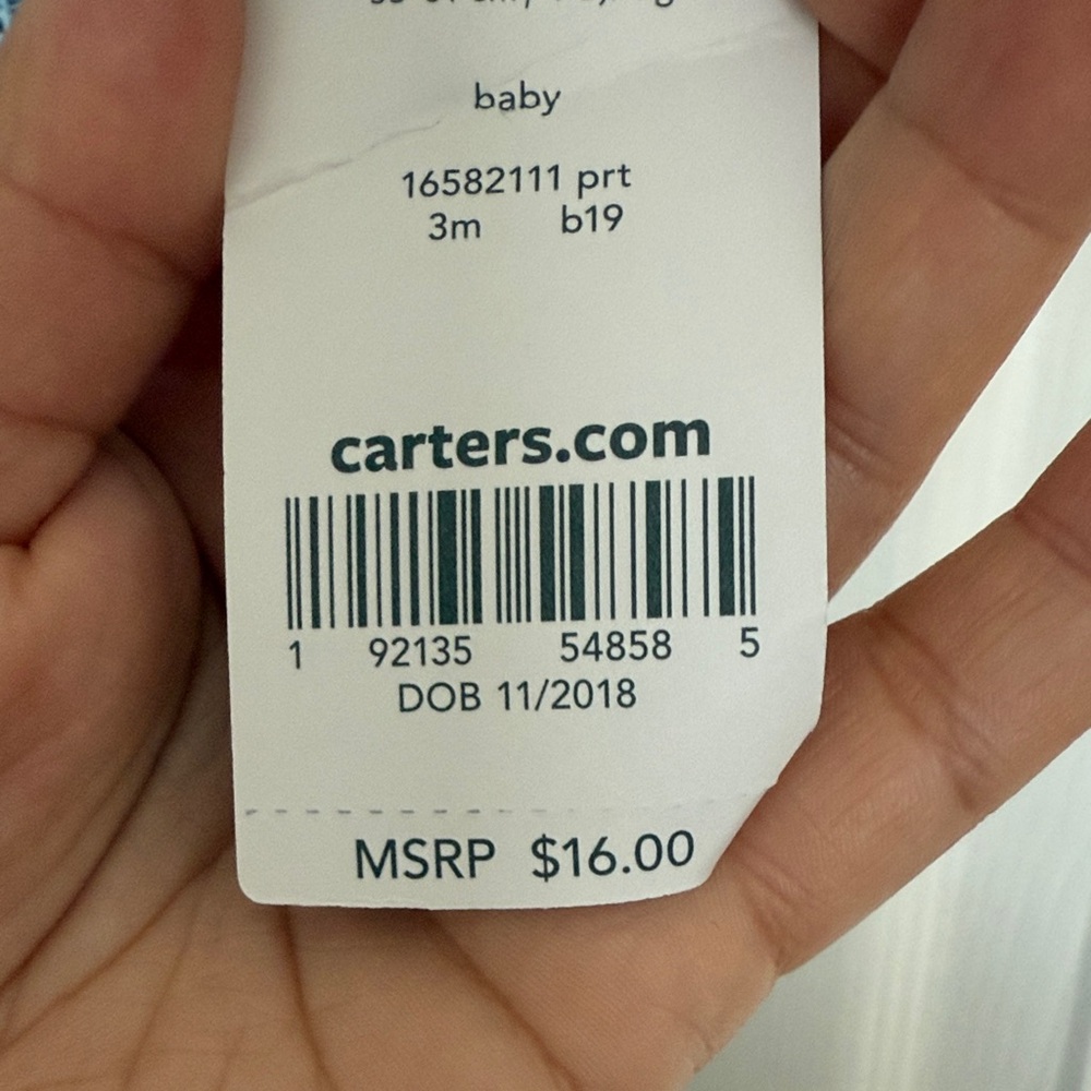 Carter's Blue and Gray Lion Print Footie - Picture 5 of 5